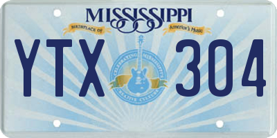MS license plate YTX304