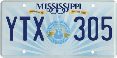 MS license plate YTX305