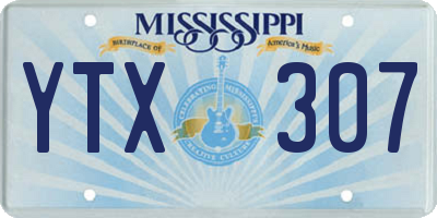 MS license plate YTX307
