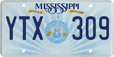 MS license plate YTX309