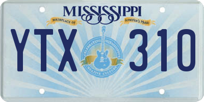 MS license plate YTX310