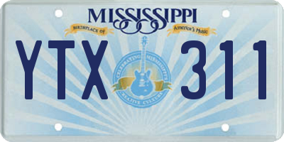 MS license plate YTX311