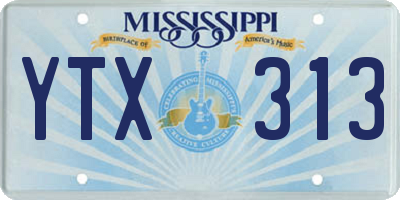 MS license plate YTX313