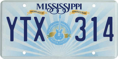 MS license plate YTX314