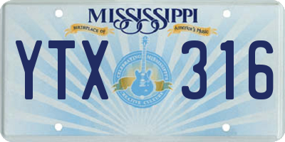 MS license plate YTX316
