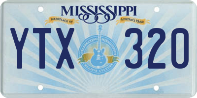 MS license plate YTX320