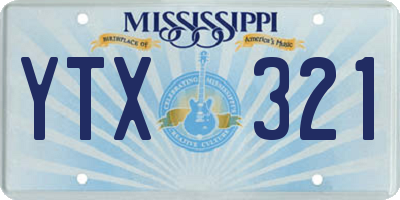 MS license plate YTX321