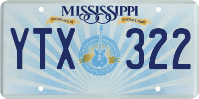MS license plate YTX322
