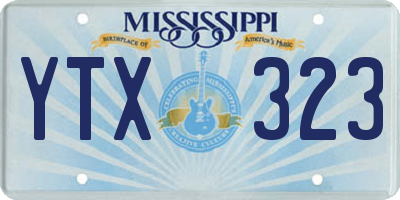 MS license plate YTX323