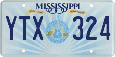 MS license plate YTX324