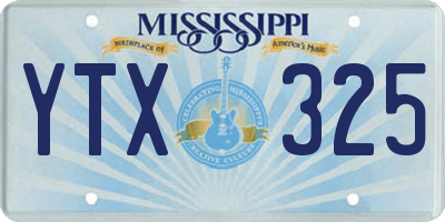 MS license plate YTX325