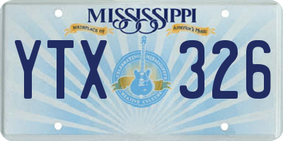 MS license plate YTX326