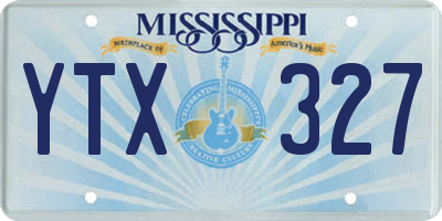 MS license plate YTX327