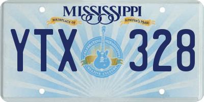 MS license plate YTX328