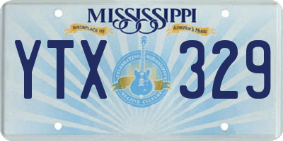 MS license plate YTX329