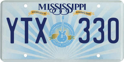 MS license plate YTX330