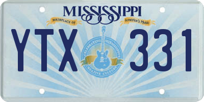 MS license plate YTX331