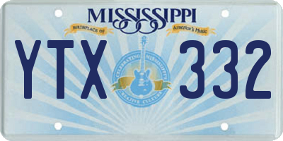 MS license plate YTX332