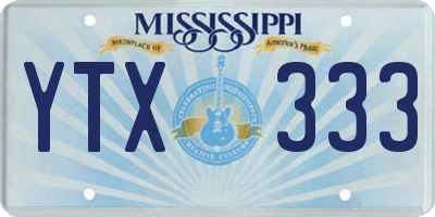 MS license plate YTX333