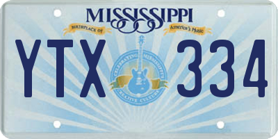 MS license plate YTX334