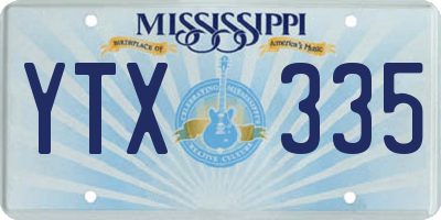 MS license plate YTX335