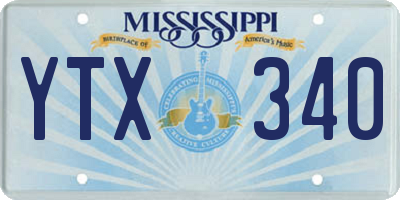 MS license plate YTX340