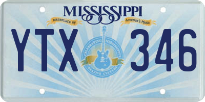 MS license plate YTX346