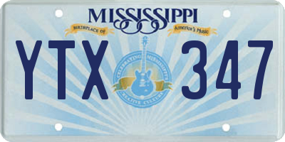 MS license plate YTX347