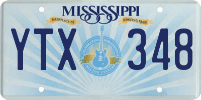 MS license plate YTX348