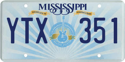 MS license plate YTX351