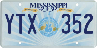 MS license plate YTX352
