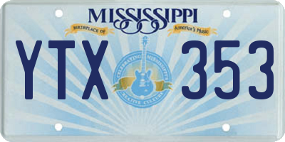 MS license plate YTX353