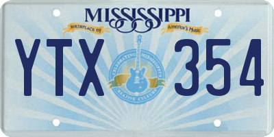 MS license plate YTX354