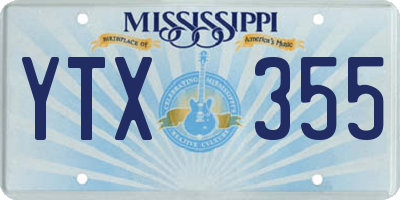 MS license plate YTX355