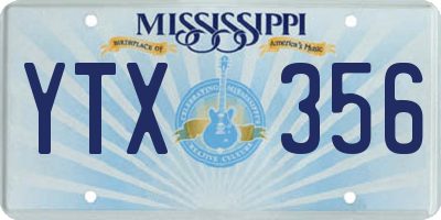 MS license plate YTX356