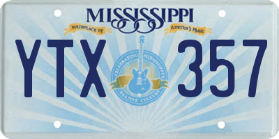MS license plate YTX357