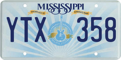 MS license plate YTX358