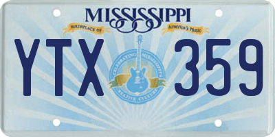 MS license plate YTX359