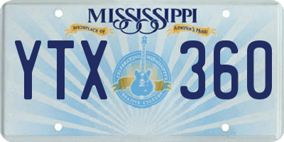 MS license plate YTX360
