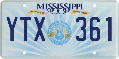 MS license plate YTX361