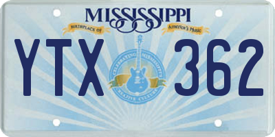 MS license plate YTX362