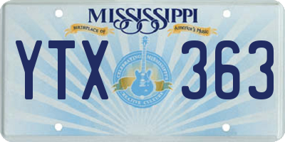 MS license plate YTX363