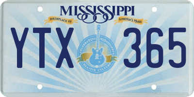 MS license plate YTX365