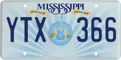 MS license plate YTX366