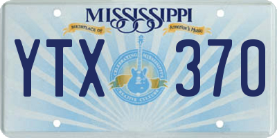 MS license plate YTX370