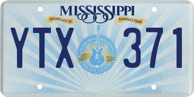 MS license plate YTX371