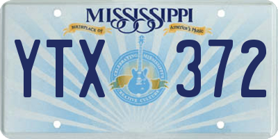 MS license plate YTX372