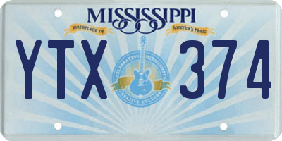 MS license plate YTX374