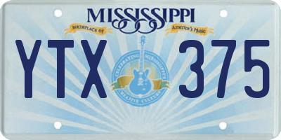 MS license plate YTX375