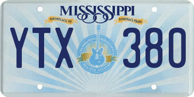 MS license plate YTX380